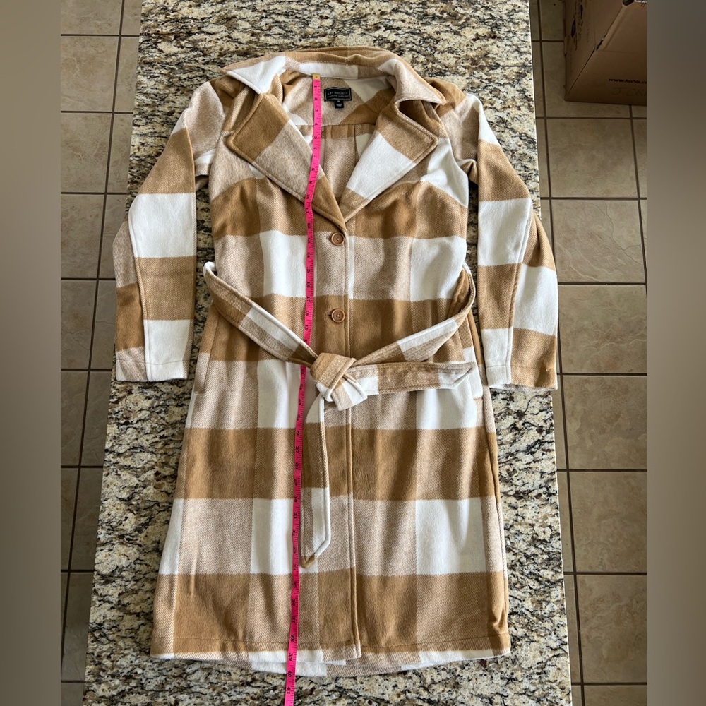 G by Giuliana Black Label Plaid Trench Coat XS - Picture 4 of 6